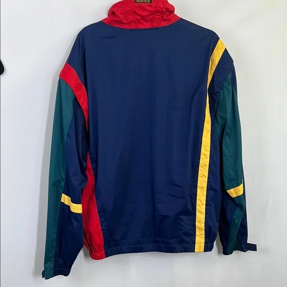 Colorful Windbreaker Jacket 80s zip up sporty jacket turns in vest - Picture 5 of 8